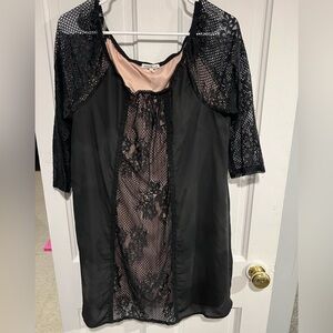 Charlotte Russe Black and Nude Lace Midi Dress